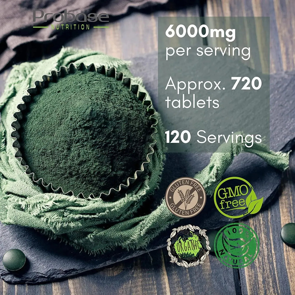 PROBASE NUTRITION - Probase Nutrition Organic Spirulina Supplement 3000Mg. 720 Tabletas - The Red Vitamin MX - Suplementos Alimenticios - {{ shop.shopifyCountryName }}