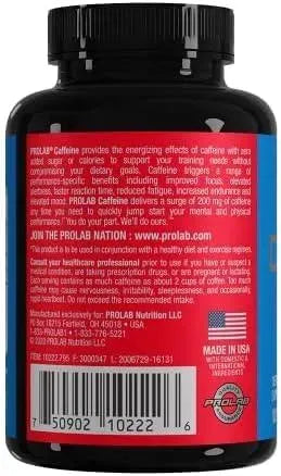 PROLAB - ProLab Caffeine 200Mg. 100 Tabletas 2 Pack - The Red Vitamin MX - Suplementos Alimenticios - {{ shop.shopifyCountryName }}