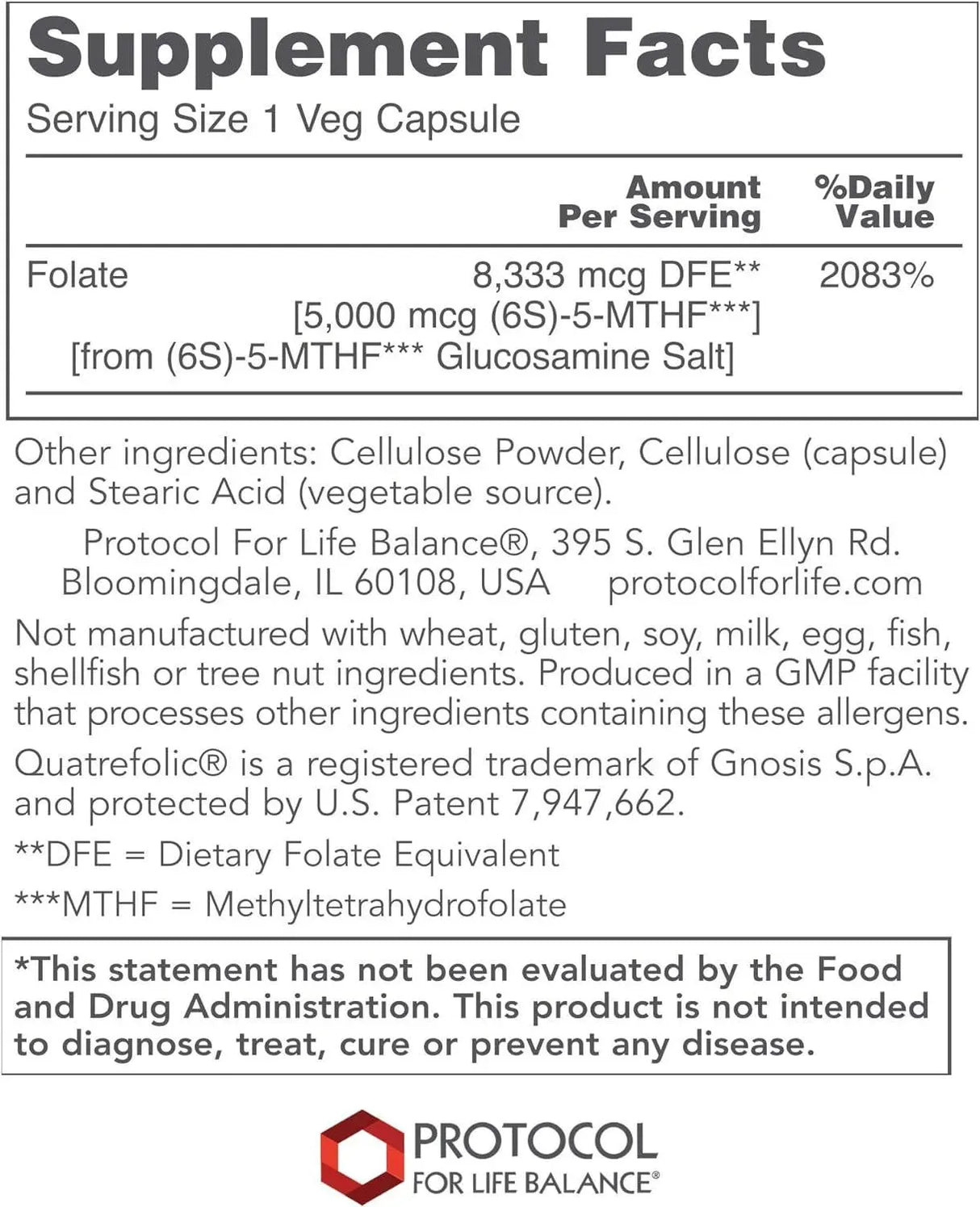 PROTOCOL FOR LIFE BALANCE - Protocol 5-Methylfolate 5,000mcg 50 Capsulas - The Red Vitamin MX - Suplementos Alimenticios - {{ shop.shopifyCountryName }}