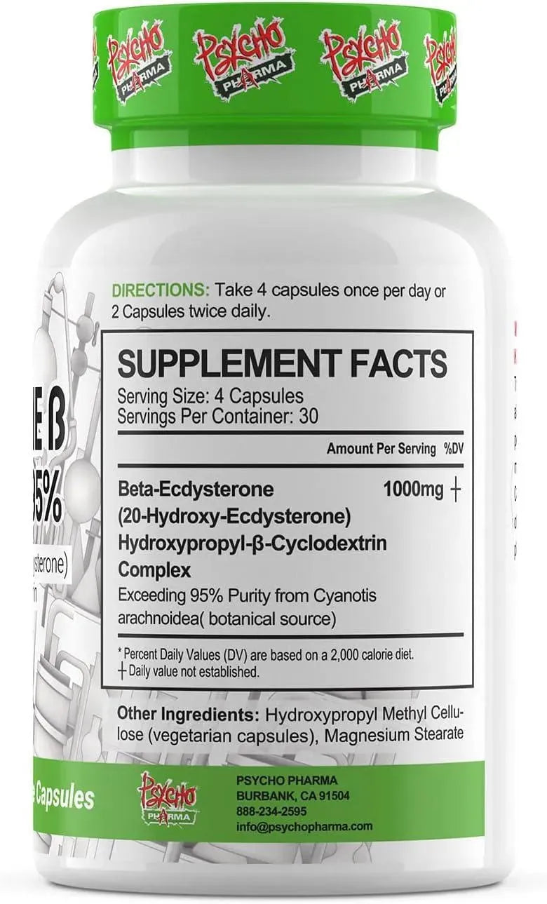 PSYCHO PHARM - Psycho Pharma ECDYSTERONE 95% 1000Mg. 120 Capsulas - The Red Vitamin MX - Suplementos Alimenticios - {{ shop.shopifyCountryName }}