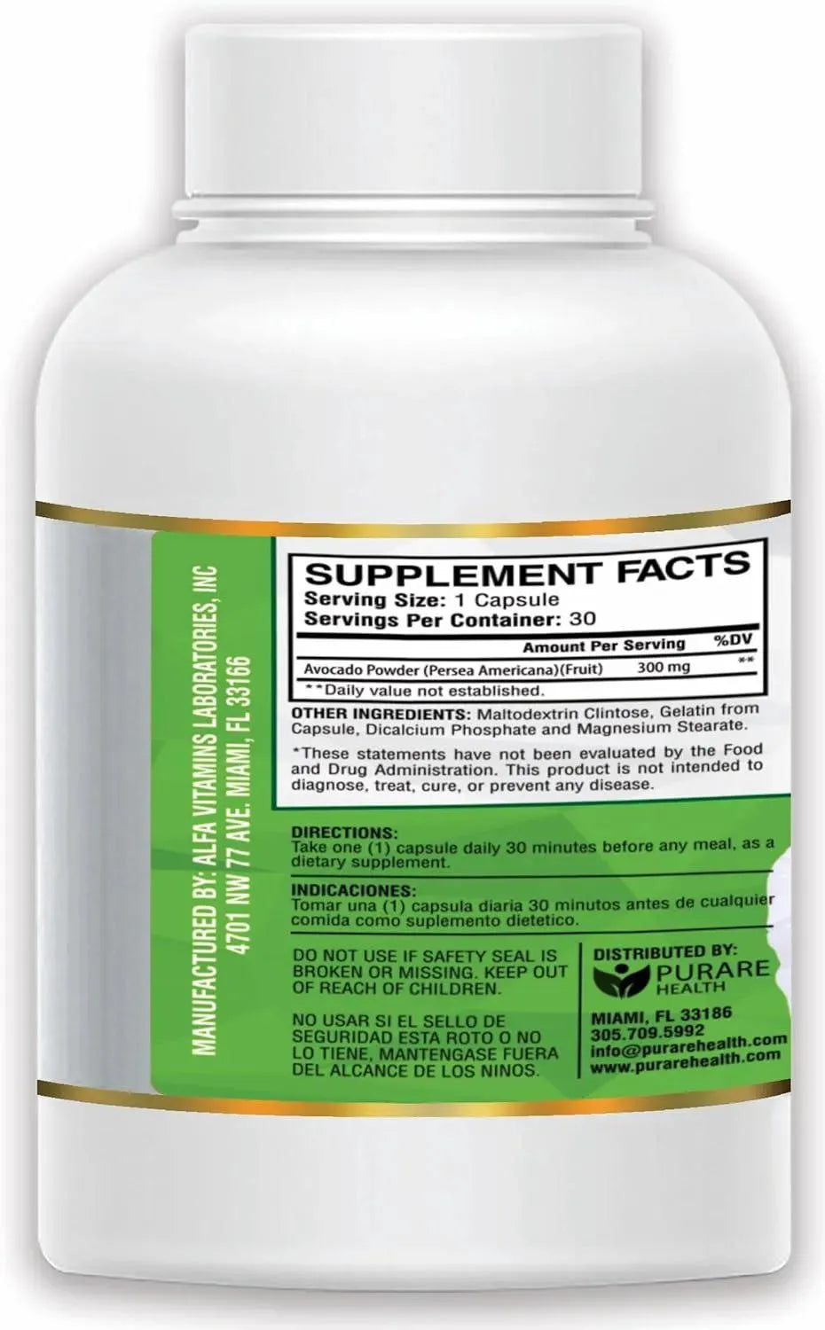 PURARE HEALTH - Purare Health Joint Health Natural Avocado Supplement 300Mg. 30 Capsulas - The Red Vitamin MX - Suplementos Alimenticios - {{ shop.shopifyCountryName }}