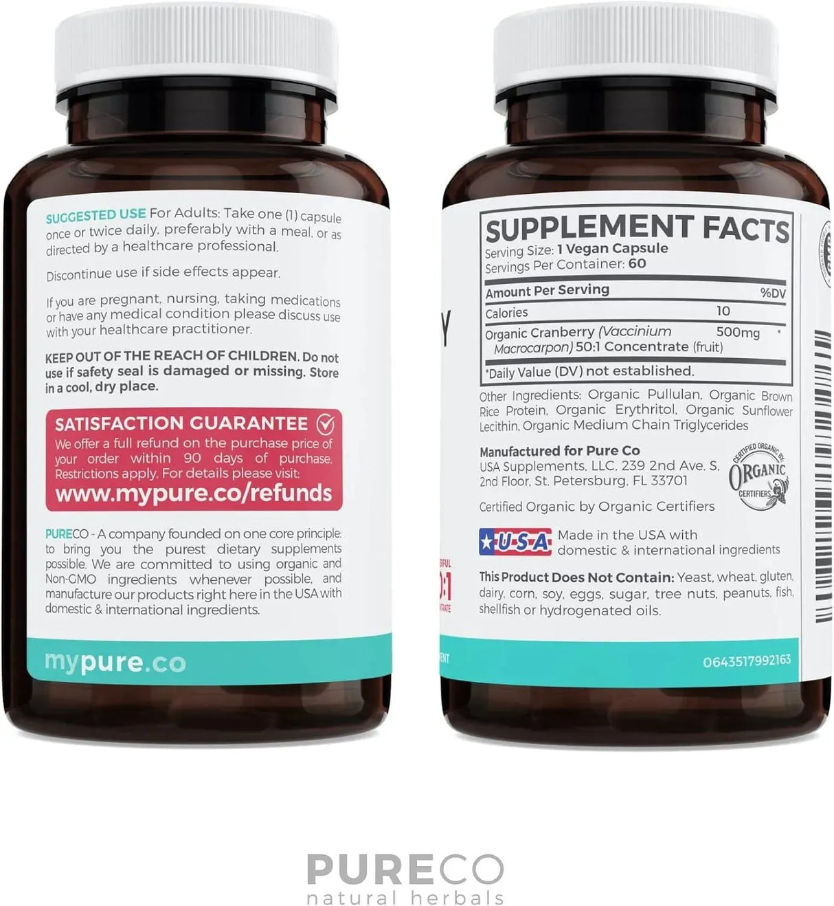 PURE CO - Pure Co Organic Cranberry 25,000Mg. 60 Capsulas - The Red Vitamin MX - Suplementos Alimenticios - {{ shop.shopifyCountryName }}