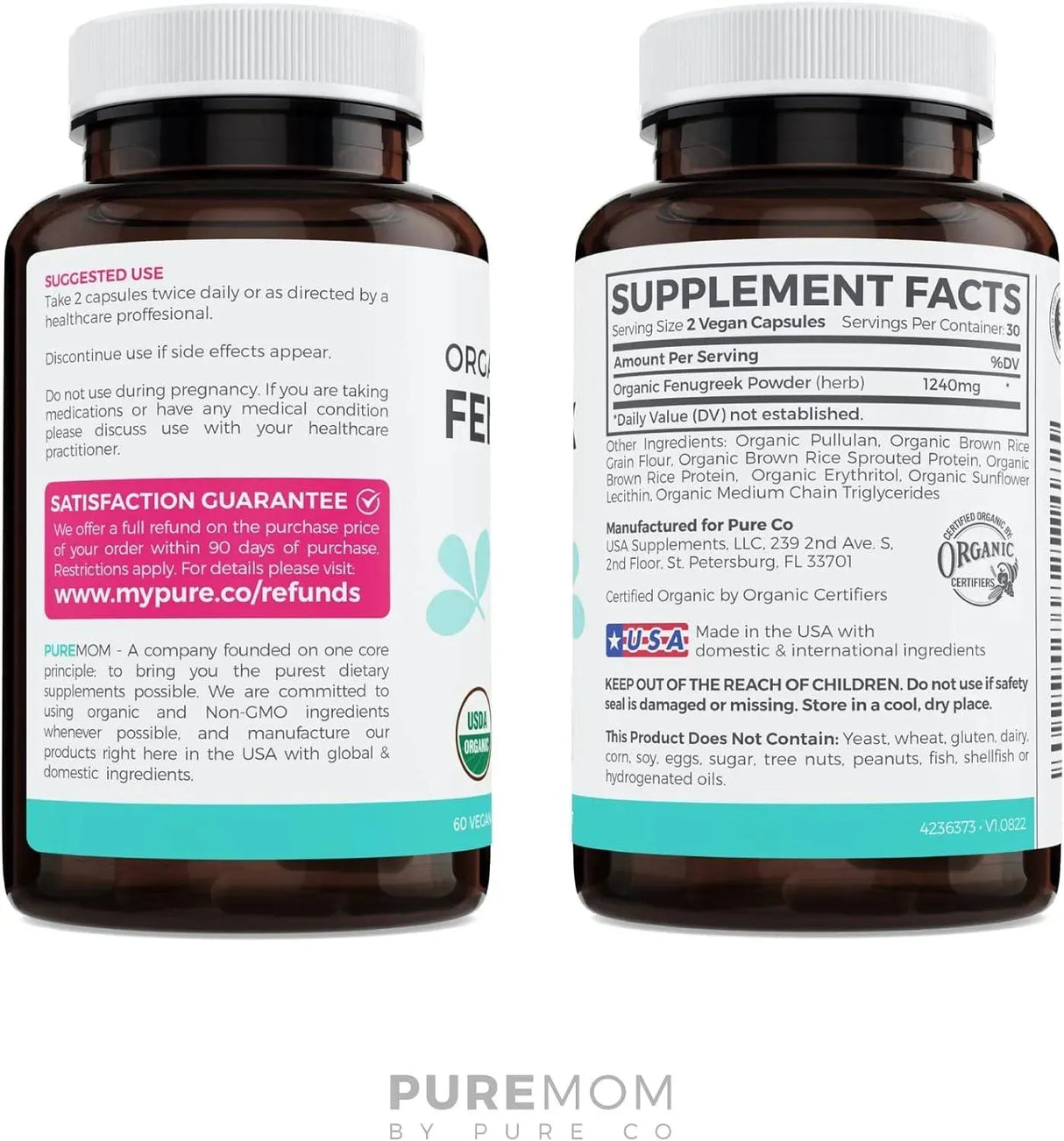 PURE CO - Pure Co. Organic Fenugreek 60 Capsulas - The Red Vitamin MX - Suplementos Alimenticios - {{ shop.shopifyCountryName }}