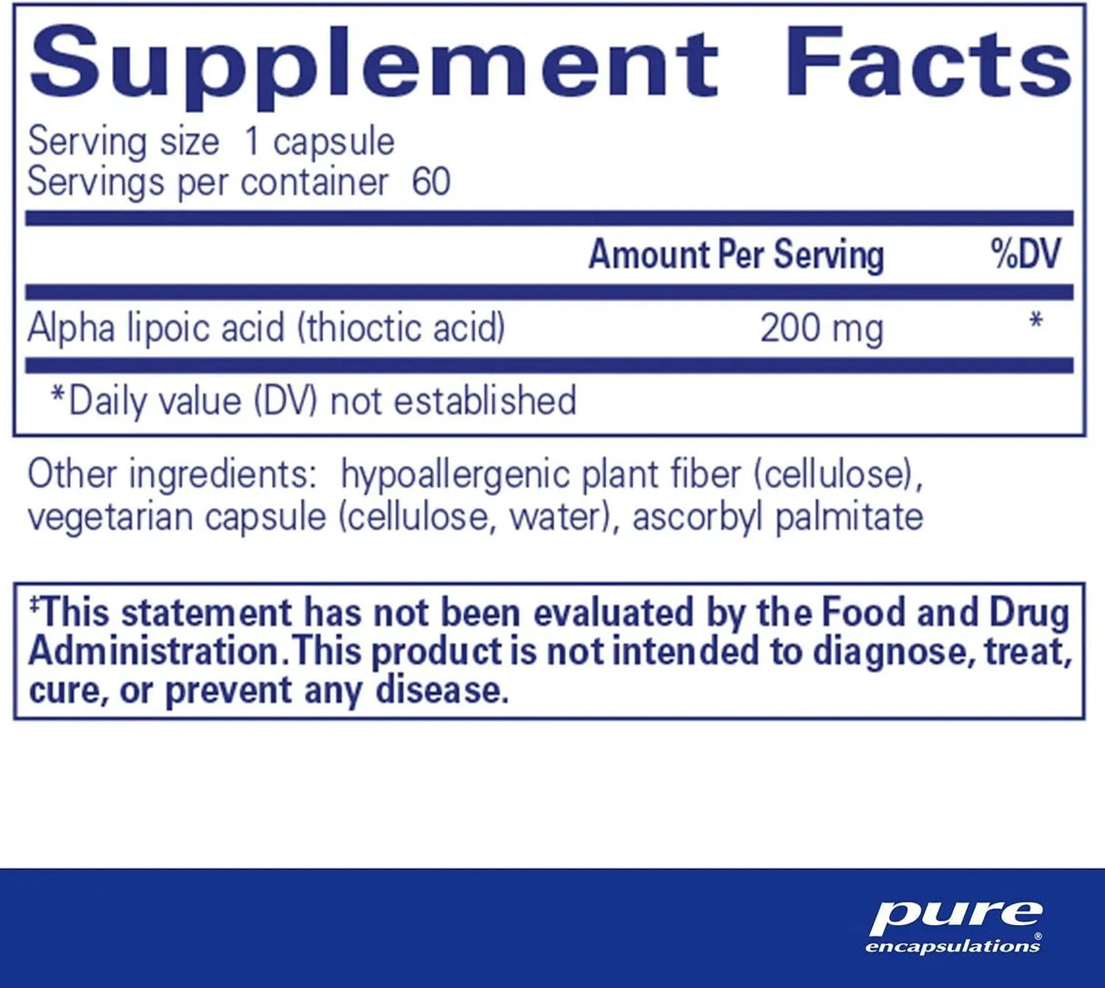 PURE ENCAPSULATIONS - Pure Encapsulations Alpha Lipoic Acid 200Mg. 60 Capsulas - The Red Vitamin MX - Suplementos Alimenticios - {{ shop.shopifyCountryName }}