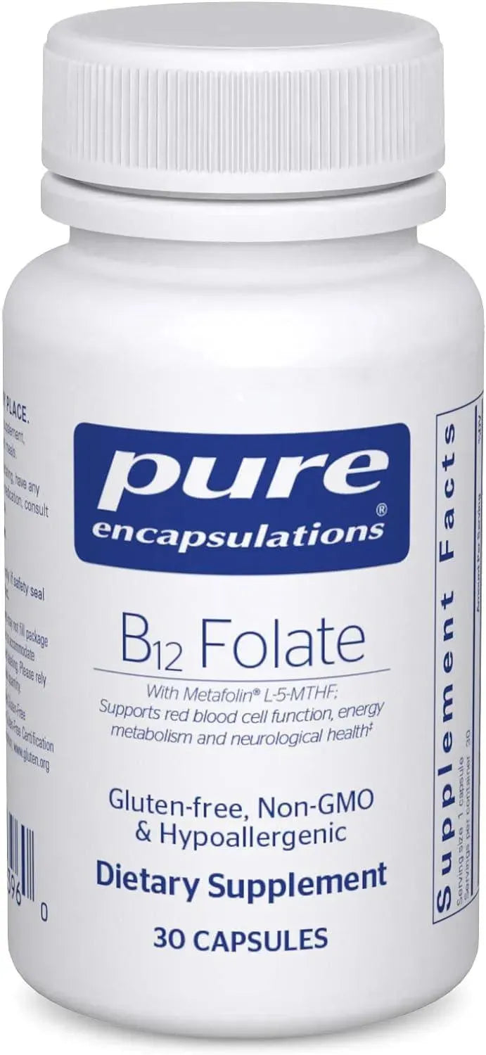 PURE ENCAPSULATIONS - Pure Encapsulations B12 Folate 30 Capsulas - The Red Vitamin MX - Suplementos Alimenticios - {{ shop.shopifyCountryName }}
