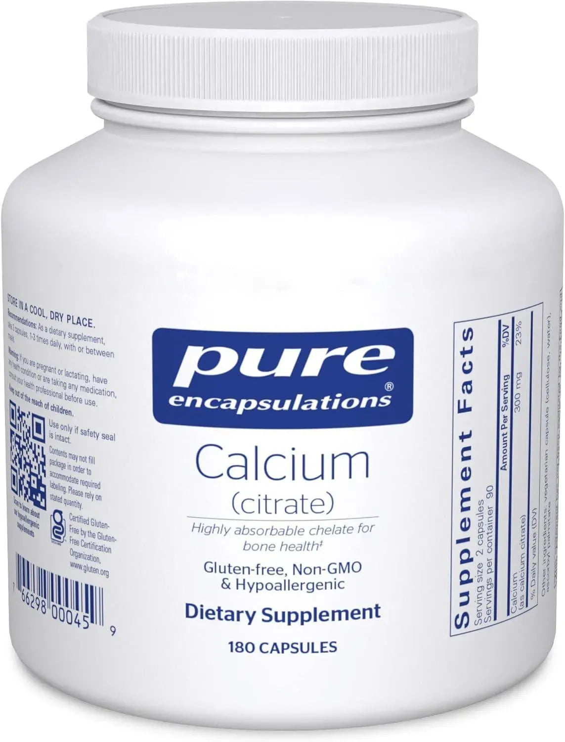 PURE ENCAPSULATIONS - Pure Encapsulations Calcium (Citrate) 180 Capsulas - The Red Vitamin MX - Suplementos Alimenticios - {{ shop.shopifyCountryName }}