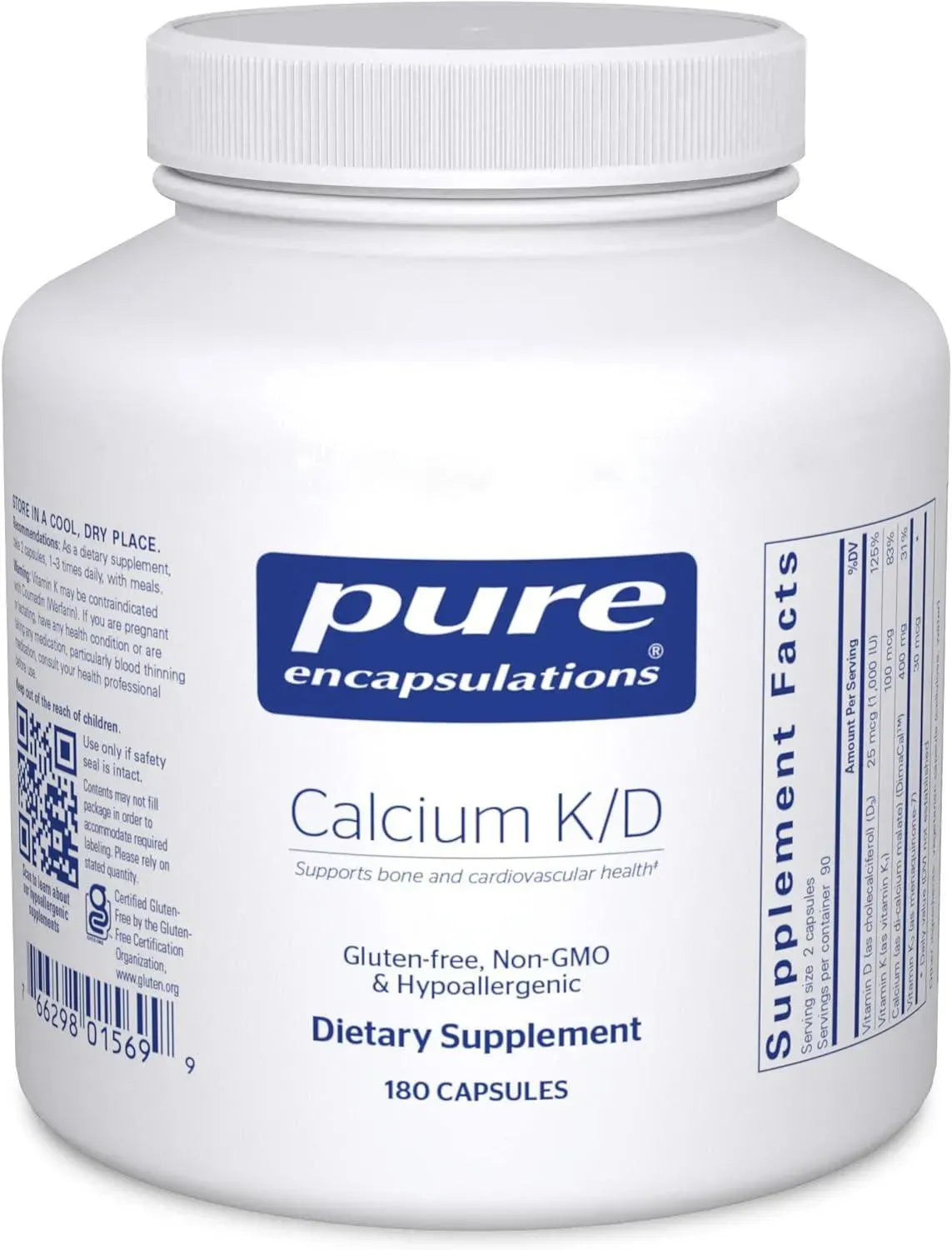PURE ENCAPSULATIONS - Pure Encapsulations Calcium K/D 180 Capsulas - The Red Vitamin MX - Suplementos Alimenticios - {{ shop.shopifyCountryName }}