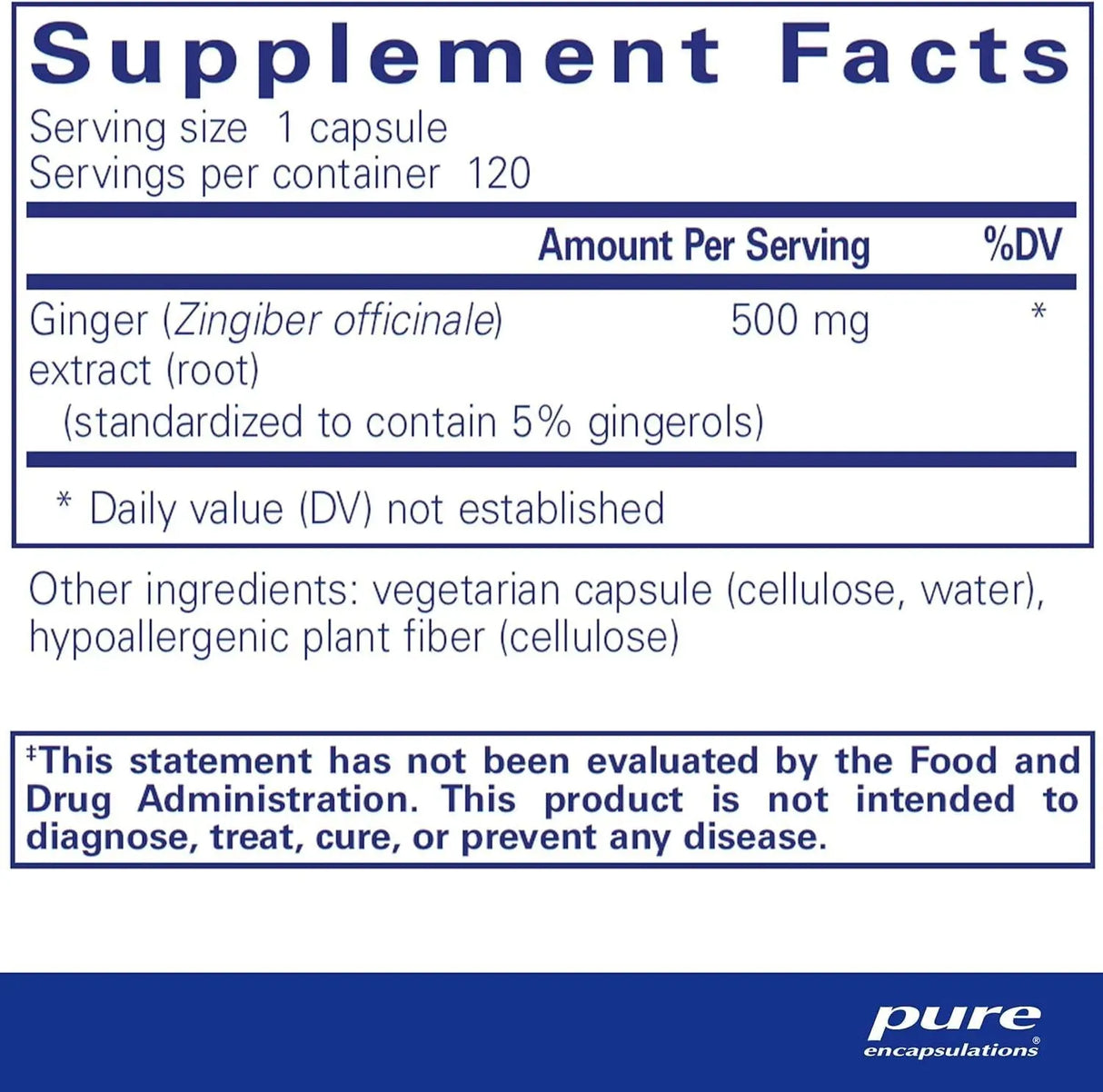 PURE ENCAPSULATIONS - Pure Encapsulations Ginger Extract 120 Capsulas - The Red Vitamin MX - Suplementos Alimenticios - {{ shop.shopifyCountryName }}