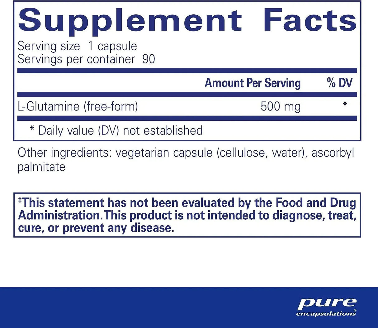 PURE ENCAPSULATIONS - Pure Encapsulations L-Glutamine 500Mg. 90 Capsulas - The Red Vitamin MX - Suplementos Alimenticios - {{ shop.shopifyCountryName }}