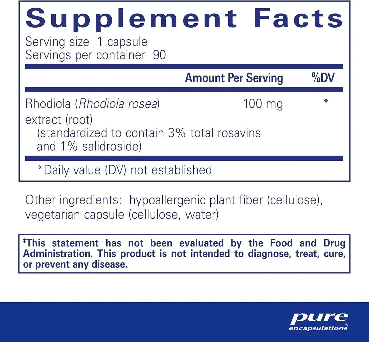 PURE ENCAPSULATIONS - Pure Encapsulations Rhodiola Rosea 90 Capsulas - The Red Vitamin MX - Suplementos Alimenticios - {{ shop.shopifyCountryName }}