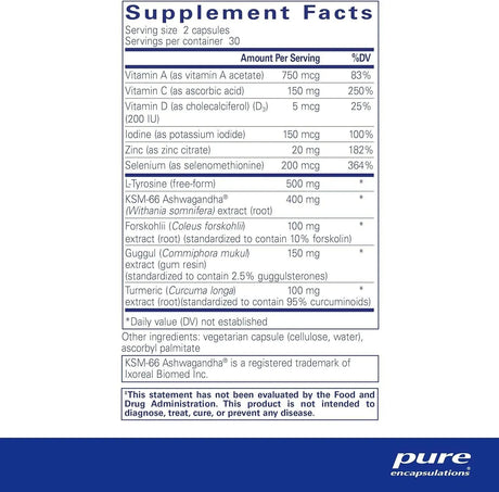 PURE ENCAPSULATIONS - Pure Encapsulations Thyroid Support Complex 60 Capsulas - The Red Vitamin MX - Suplementos Alimenticios - {{ shop.shopifyCountryName }}