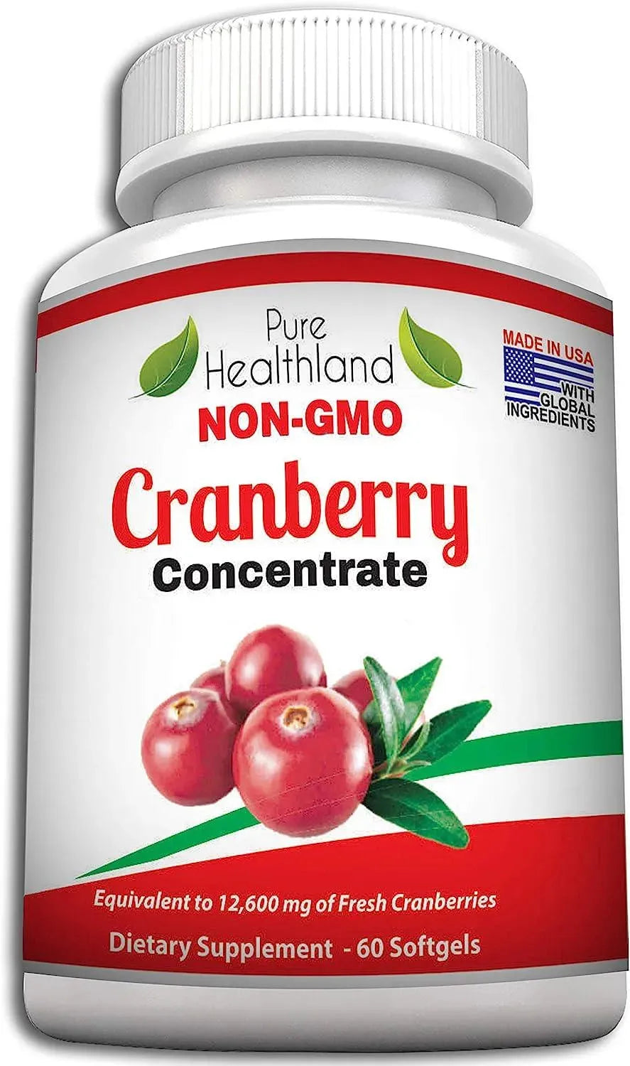 PURE HEALTHLAND - Pure Healthland Cranberry Concentrate Supplement 60 Capsulas Blandas - The Red Vitamin MX - Suplementos Alimenticios - {{ shop.shopifyCountryName }}