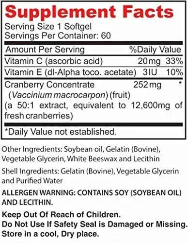 PURE HEALTHLAND - Pure Healthland Cranberry Concentrate Supplement 60 Capsulas Blandas - The Red Vitamin MX - Suplementos Alimenticios - {{ shop.shopifyCountryName }}