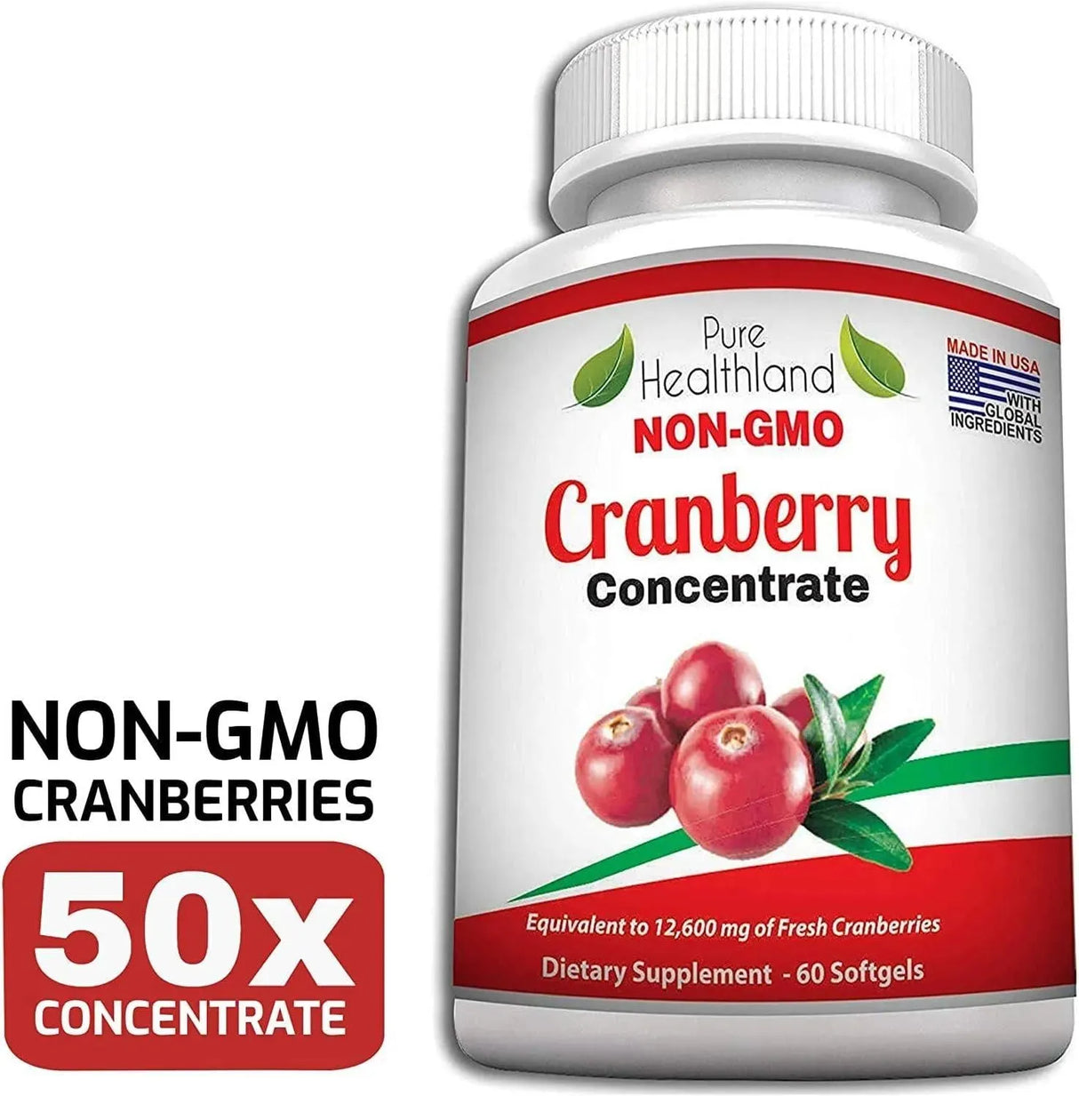 PURE HEALTHLAND - Pure Healthland Cranberry Concentrate Supplement 60 Capsulas Blandas - The Red Vitamin MX - Suplementos Alimenticios - {{ shop.shopifyCountryName }}