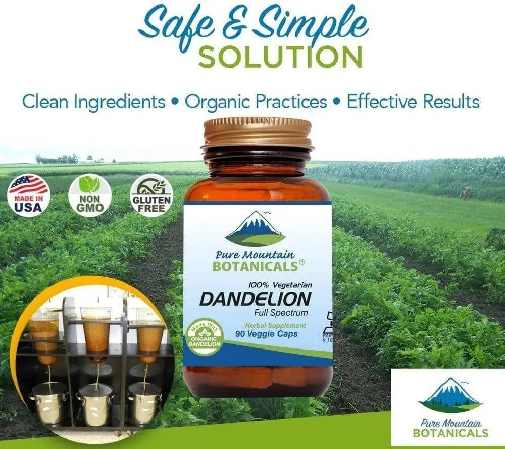PURE MOUNTAIN BOTANICALS - Pure Mountain Botanicals Dandelion Root 450Mg. 90 Capsulas - The Red Vitamin MX - Suplementos Alimenticios - {{ shop.shopifyCountryName }}