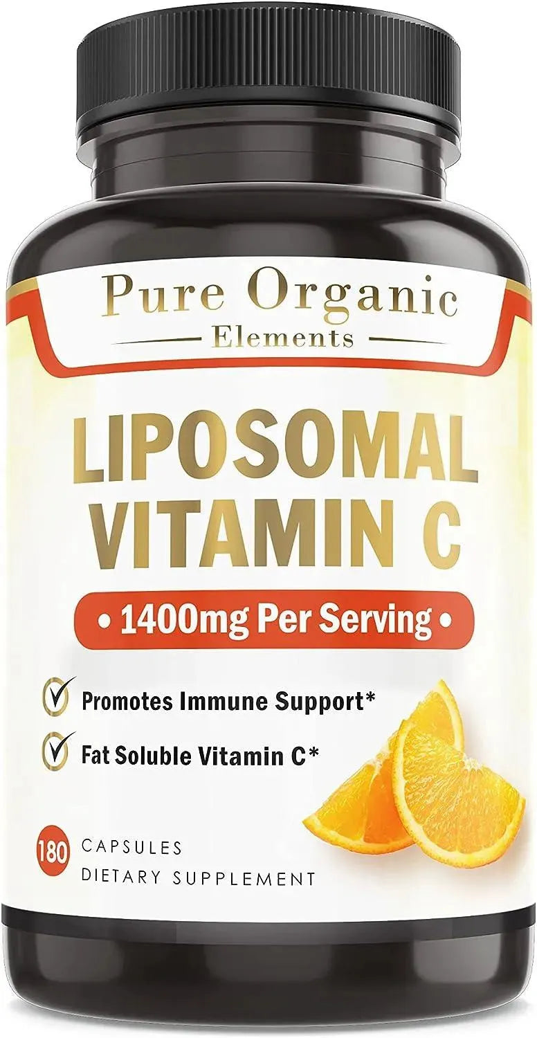 PURE ORGANIC ELEMENTS - Pure Organic Elements Liposomal Vitamin C 180 Capsulas - The Red Vitamin MX - Suplementos Alimenticios - {{ shop.shopifyCountryName }}