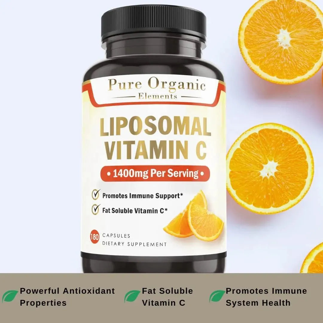 PURE ORGANIC ELEMENTS - Pure Organic Elements Liposomal Vitamin C 180 Capsulas - The Red Vitamin MX - Suplementos Alimenticios - {{ shop.shopifyCountryName }}