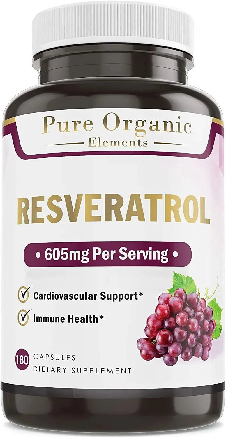 PURE ORGANIC ELEMENTS - Pure Organic Elements Resveratrol 1450Mg. 180 Capsulas - The Red Vitamin MX - Suplementos Alimenticios - {{ shop.shopifyCountryName }}