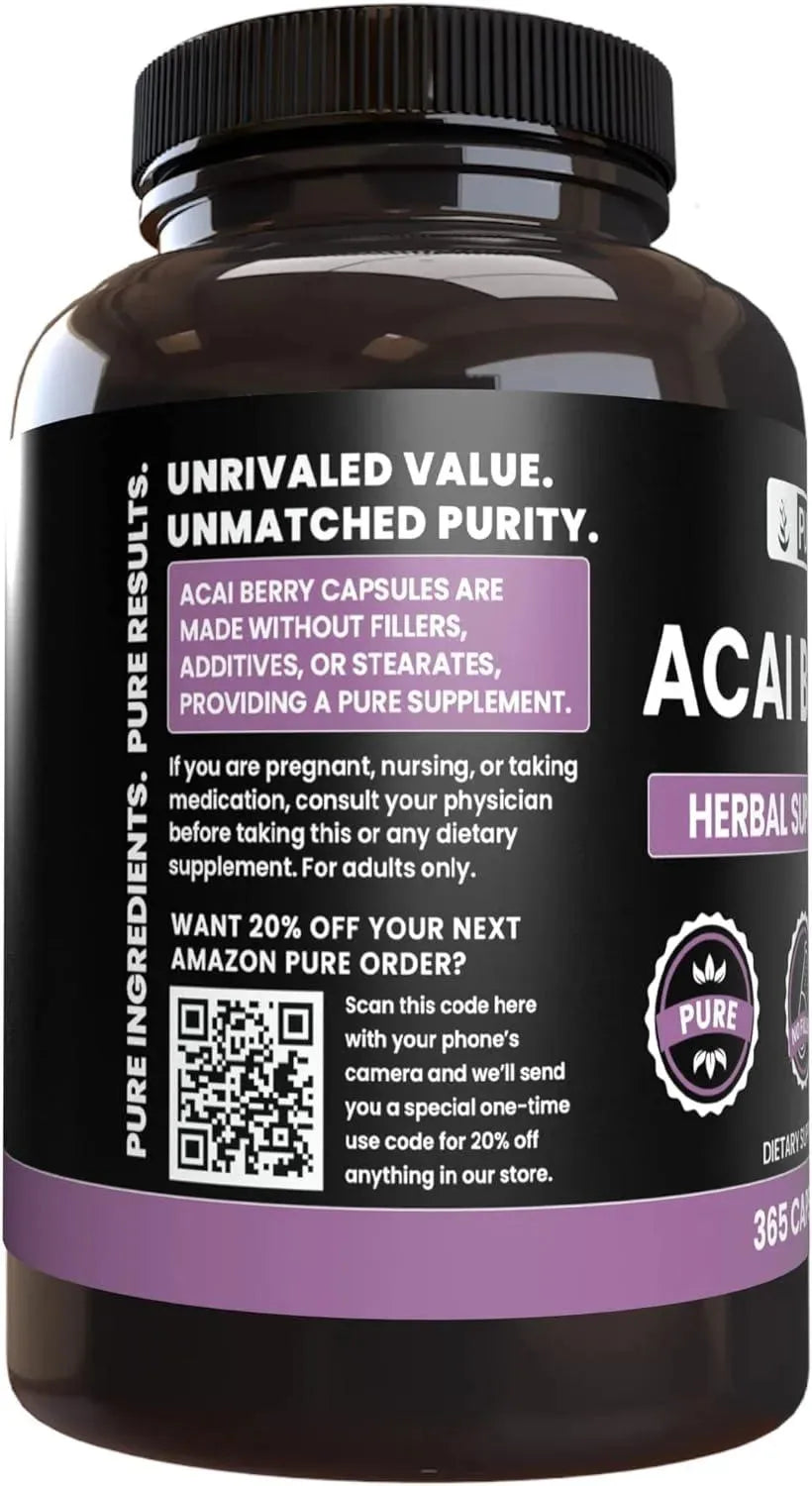 PURE ORIGINAL INGREDIENTS - Pure Original Ingredients Acai Berry 365 Capsulas - The Red Vitamin MX - Suplementos Alimenticios - {{ shop.shopifyCountryName }}