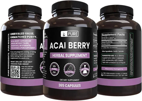 PURE ORIGINAL INGREDIENTS - Pure Original Ingredients Acai Berry 365 Capsulas - The Red Vitamin MX - Suplementos Alimenticios - {{ shop.shopifyCountryName }}