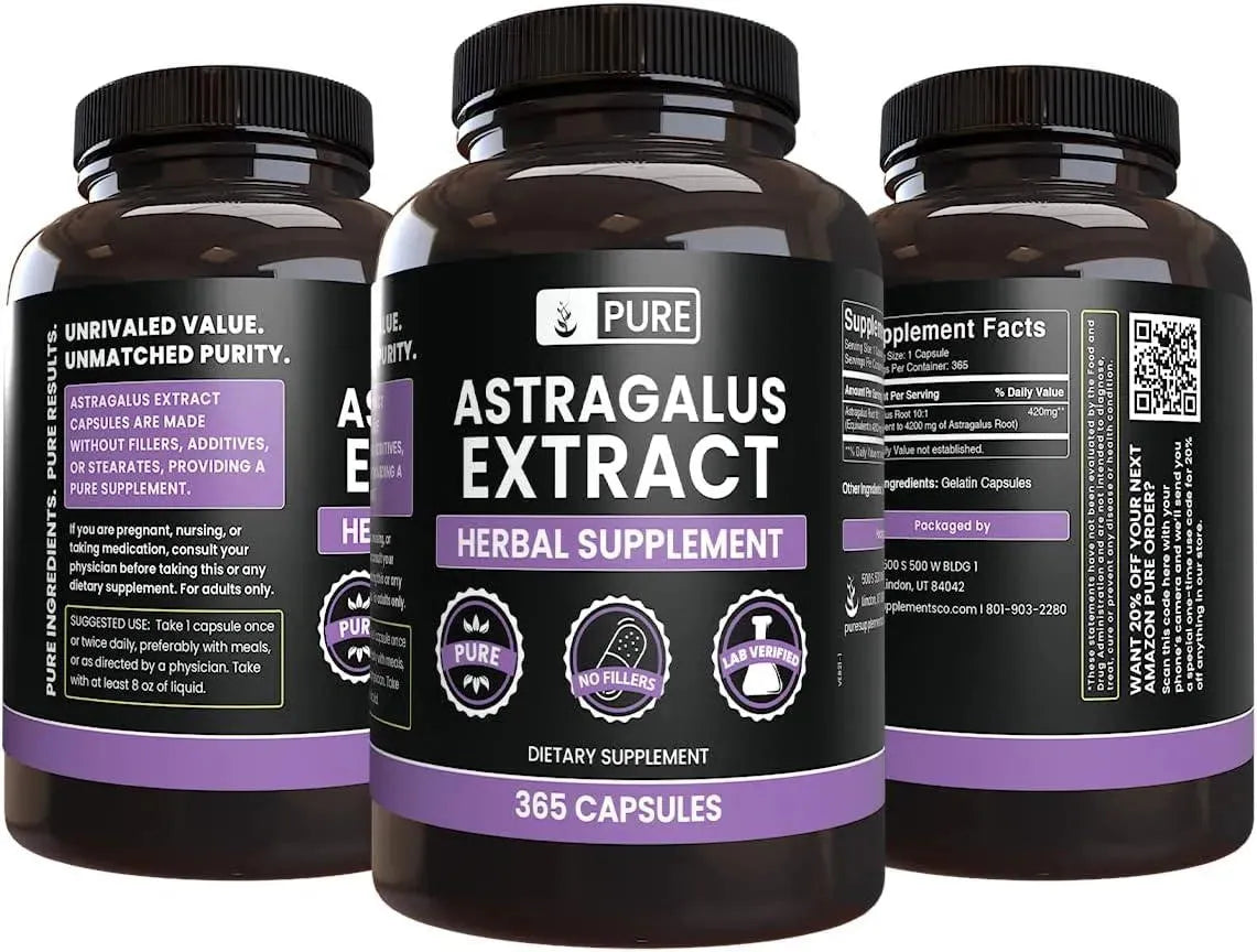 PURE ORIGINAL INGREDIENTS - Pure Original Ingredients Astragalus 365 Capsulas - The Red Vitamin MX - Suplementos Alimenticios - {{ shop.shopifyCountryName }}