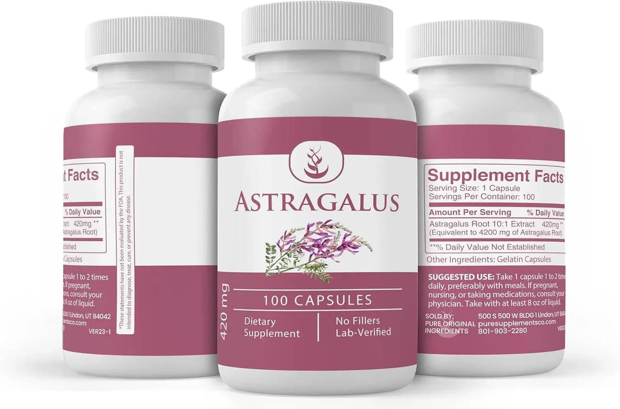 PURE ORIGINAL INGREDIENTS - Pure Original Ingredients Astragalus Extract 100 Capsulas - The Red Vitamin MX - Suplementos Alimenticios - {{ shop.shopifyCountryName }}
