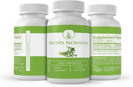 PURE ORIGINAL INGREDIENTS - Pure Original Ingredients Bacopa Monnieri 555Mg. 100 Capsulas - The Red Vitamin MX - Suplementos Alimenticios - {{ shop.shopifyCountryName }}