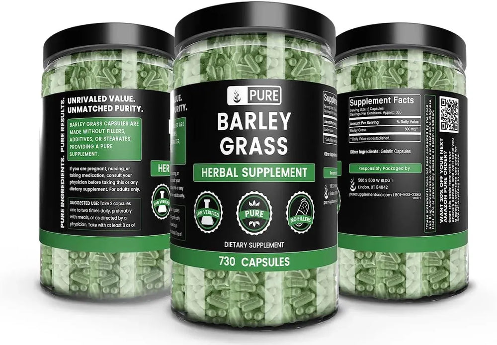 PURE ORIGINAL INGREDIENTS - Pure Original Ingredients Barley Grass 730 Capsulas - The Red Vitamin MX - Suplementos Alimenticios - {{ shop.shopifyCountryName }}