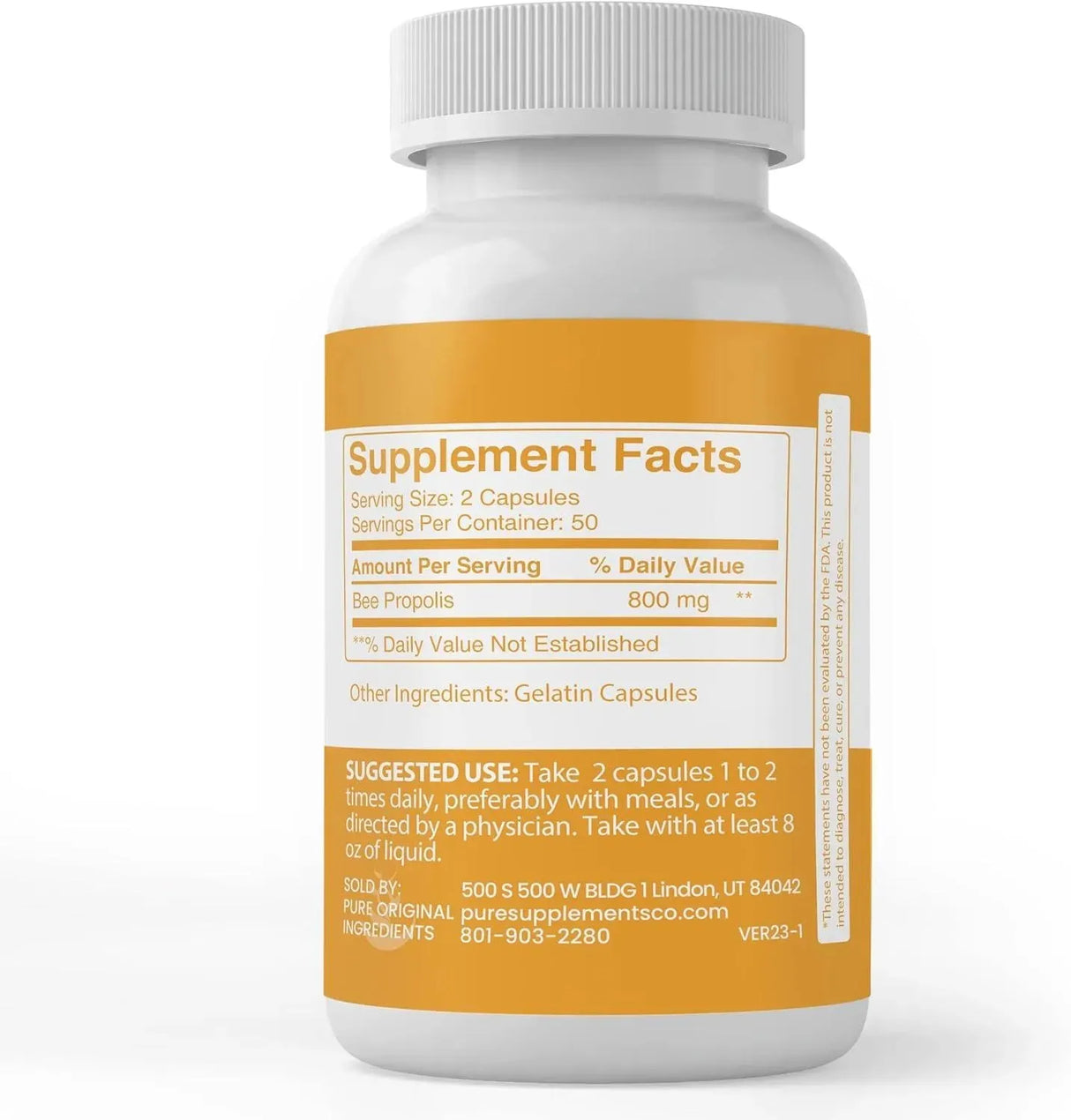 PURE ORIGINAL INGREDIENTS - Pure Original Ingredients Bee Propolis 100 Capsulas - The Red Vitamin MX - Suplementos Alimenticios - {{ shop.shopifyCountryName }}