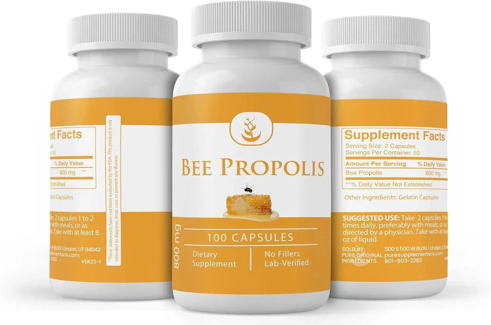 PURE ORIGINAL INGREDIENTS - Pure Original Ingredients Bee Propolis 100 Capsulas - The Red Vitamin MX - Suplementos Alimenticios - {{ shop.shopifyCountryName }}