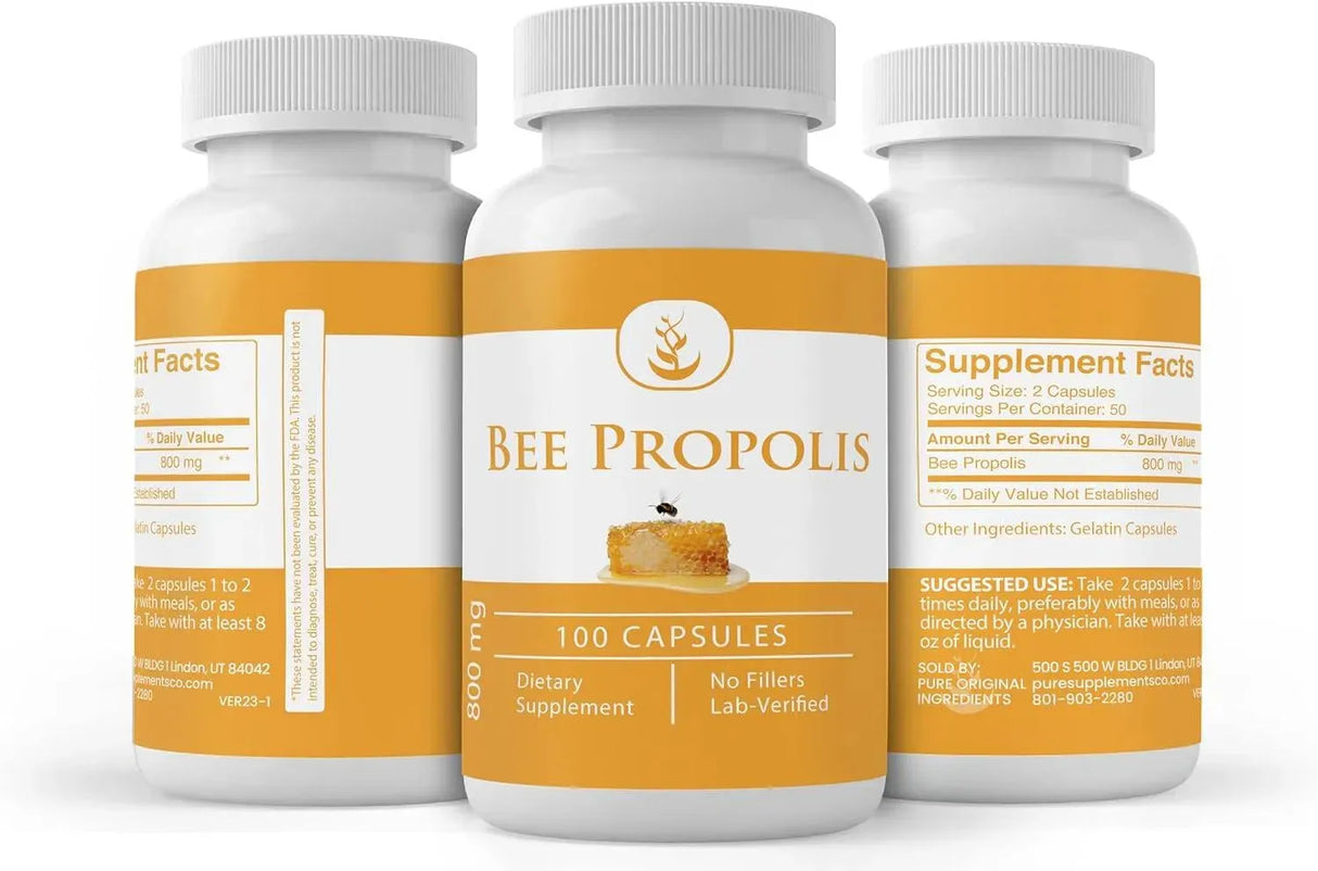 PURE ORIGINAL INGREDIENTS - Pure Original Ingredients Bee Propolis 100 Capsulas - The Red Vitamin MX - Suplementos Alimenticios - {{ shop.shopifyCountryName }}