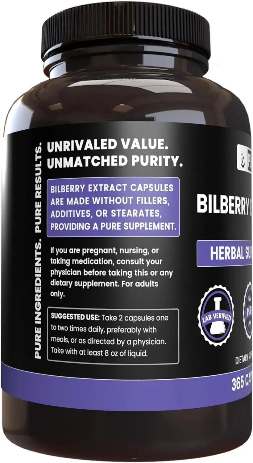 PURE ORIGINAL INGREDIENTS - Pure Original Ingredients Bilberry Extract 365 Capsulas - The Red Vitamin MX - Suplementos Alimenticios - {{ shop.shopifyCountryName }}
