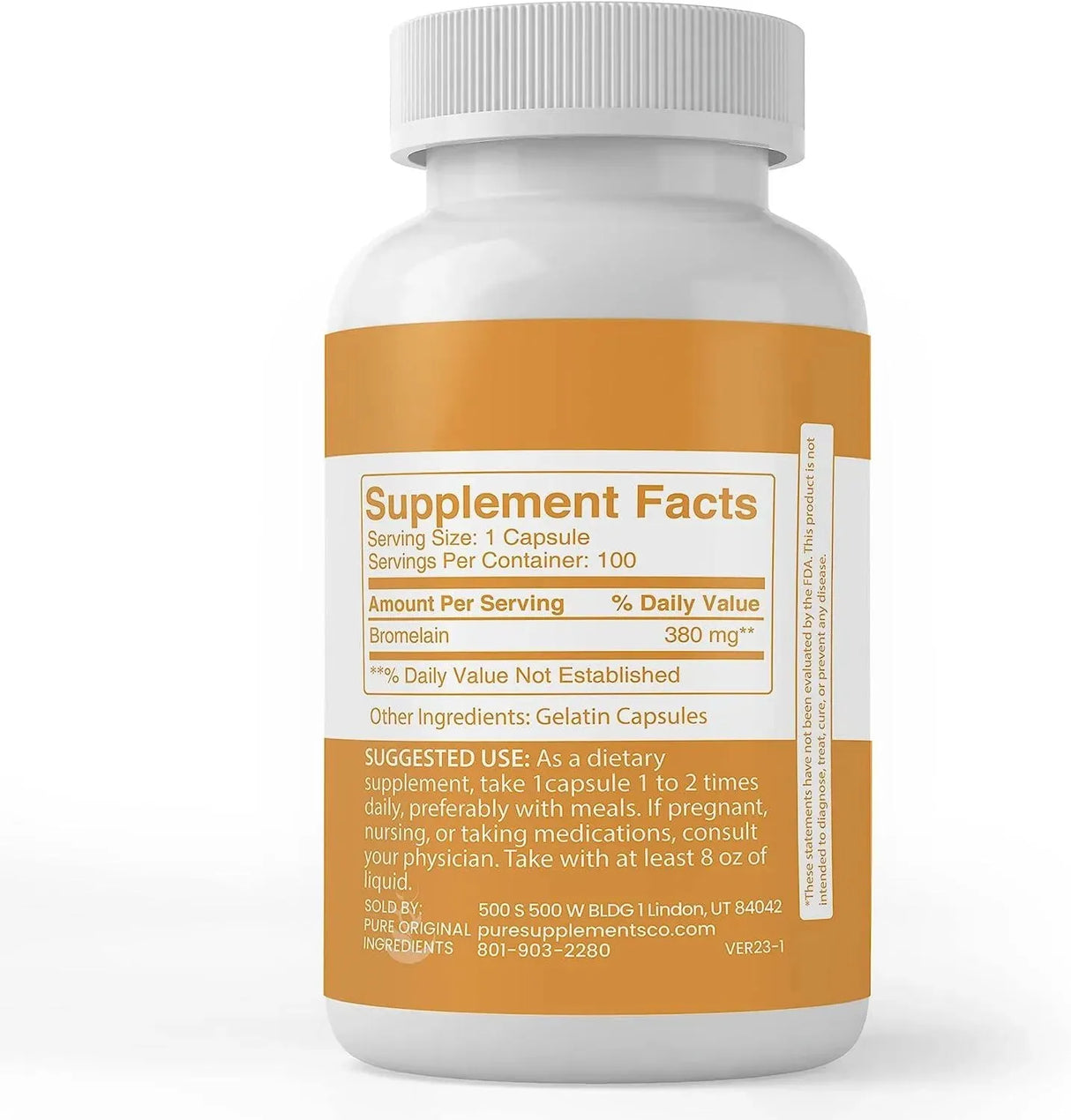 PURE ORIGINAL INGREDIENTS - Pure Original Ingredients Bromelain 100 Capsulas - The Red Vitamin MX - Suplementos Alimenticios - {{ shop.shopifyCountryName }}