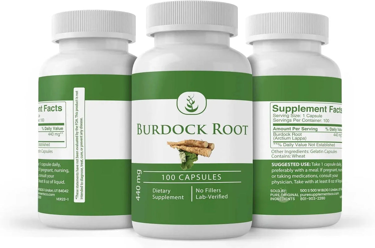 PURE ORIGINAL INGREDIENTS - Pure Original Ingredients Burdock Root 100 Capsulas - The Red Vitamin MX - Suplementos Alimenticios - {{ shop.shopifyCountryName }}