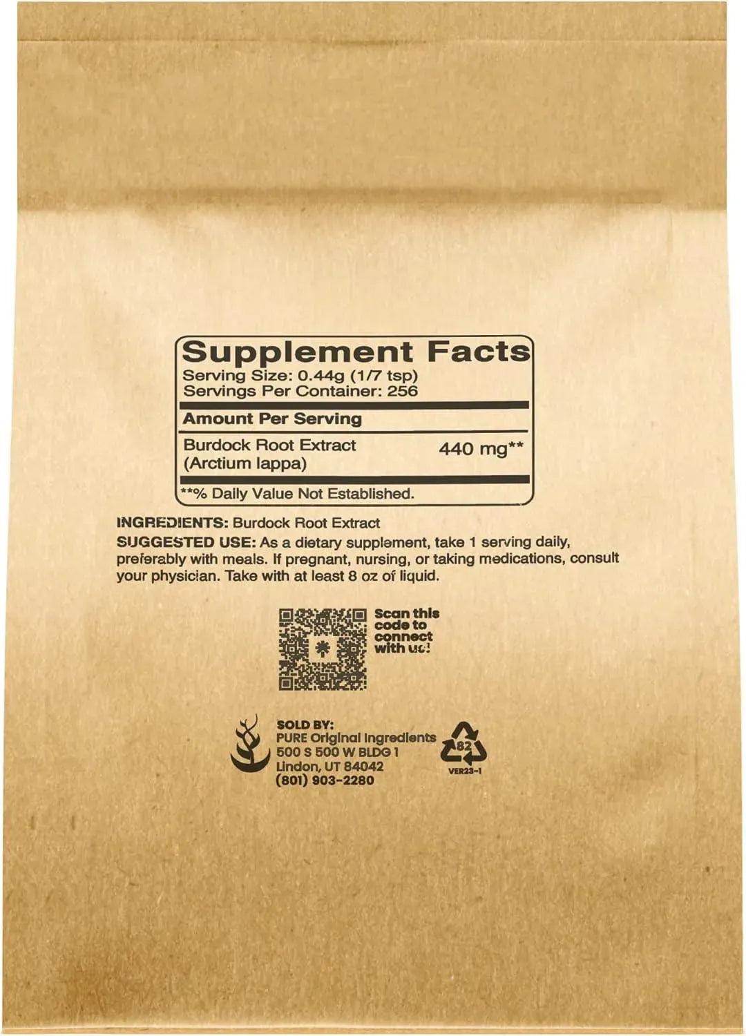 PURE ORIGINAL INGREDIENTS - Pure Original Ingredients Burdock Root Extract 113.4 Gr. - The Red Vitamin MX - Suplementos Alimenticios - {{ shop.shopifyCountryName }}