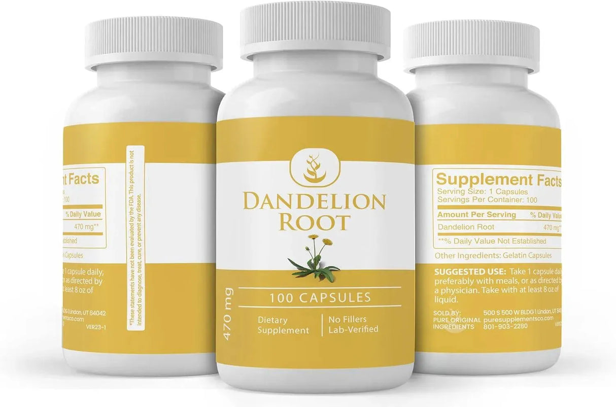 PURE ORIGINAL INGREDIENTS - Pure Original Ingredients Dandelion Root 100 Capsulas - The Red Vitamin MX - Suplementos Alimenticios - {{ shop.shopifyCountryName }}