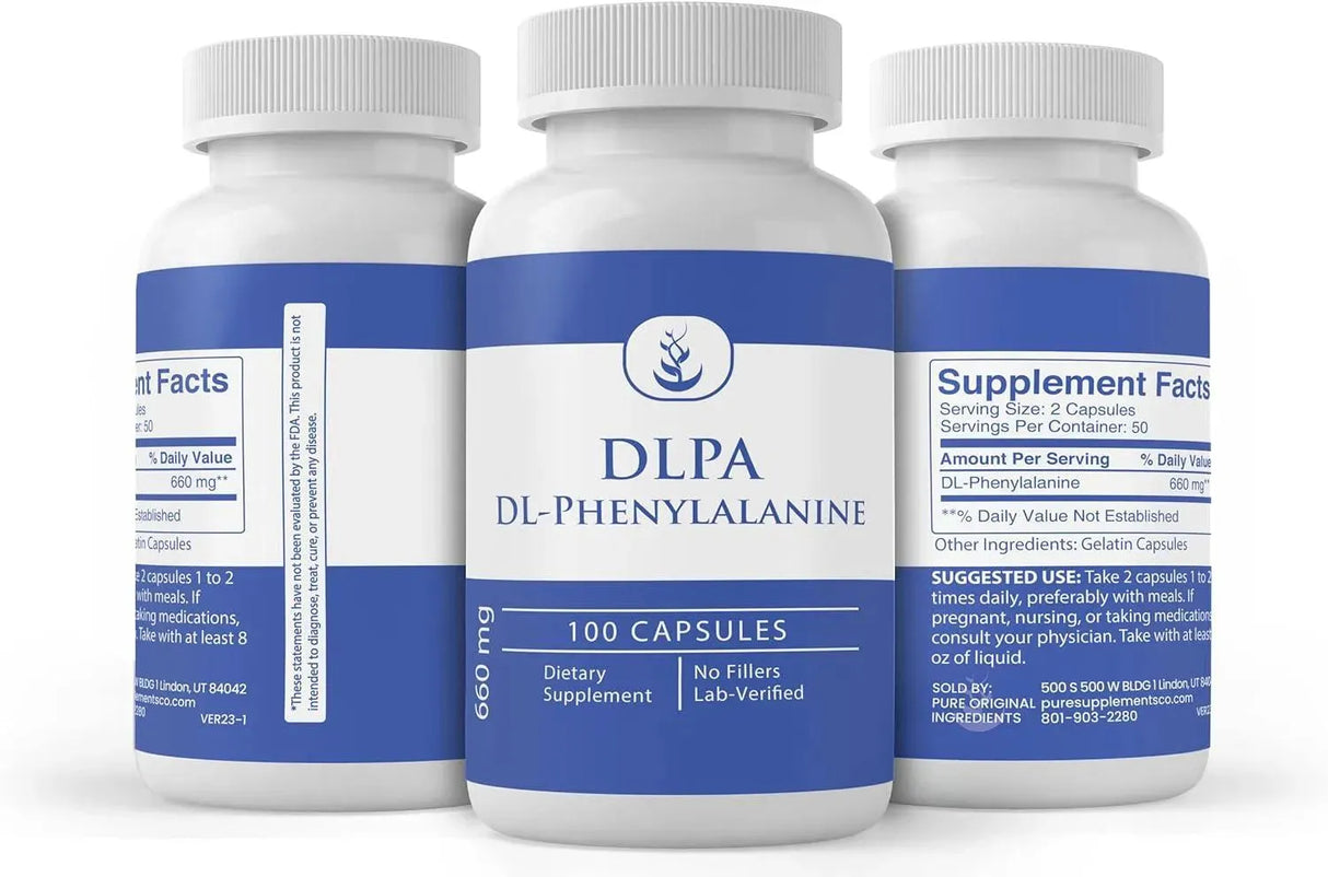 PURE ORIGINAL INGREDIENTS - Pure Original Ingredients DLPA DL-Phenylalanine 100 Capsulas - The Red Vitamin MX - Suplementos Alimenticios - {{ shop.shopifyCountryName }}