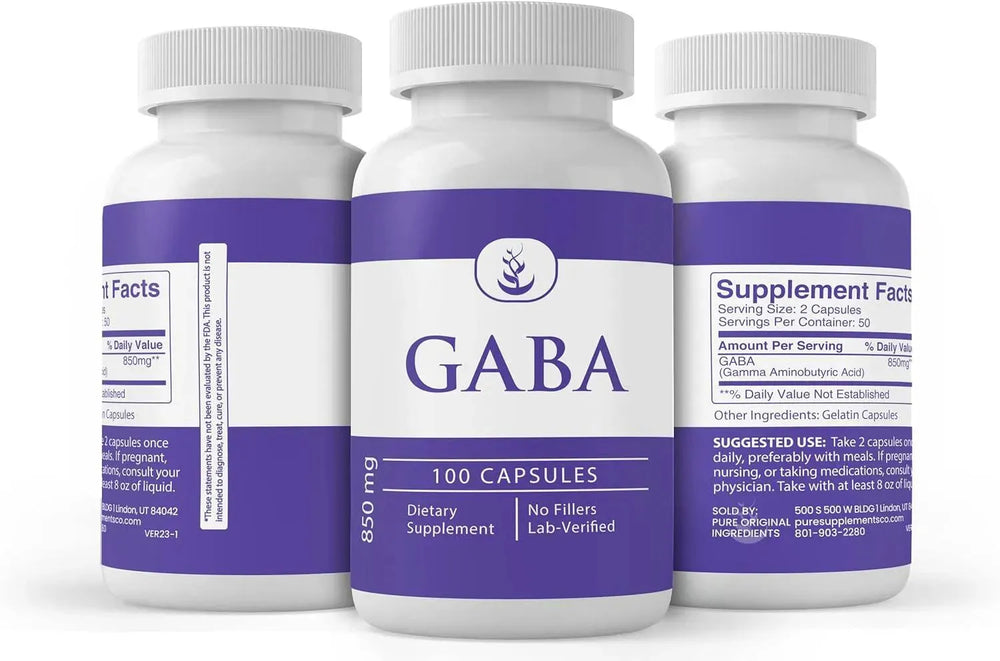 PURE ORIGINAL INGREDIENTS - Pure Original Ingredients GABA 100 Capsulas - The Red Vitamin MX - Suplementos Alimenticios - {{ shop.shopifyCountryName }}