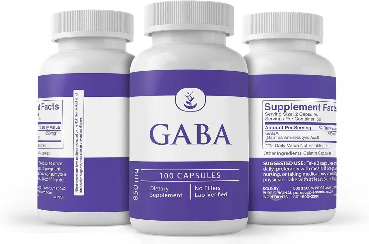 PURE ORIGINAL INGREDIENTS - Pure Original Ingredients GABA 100 Capsulas - The Red Vitamin MX - Suplementos Alimenticios - {{ shop.shopifyCountryName }}