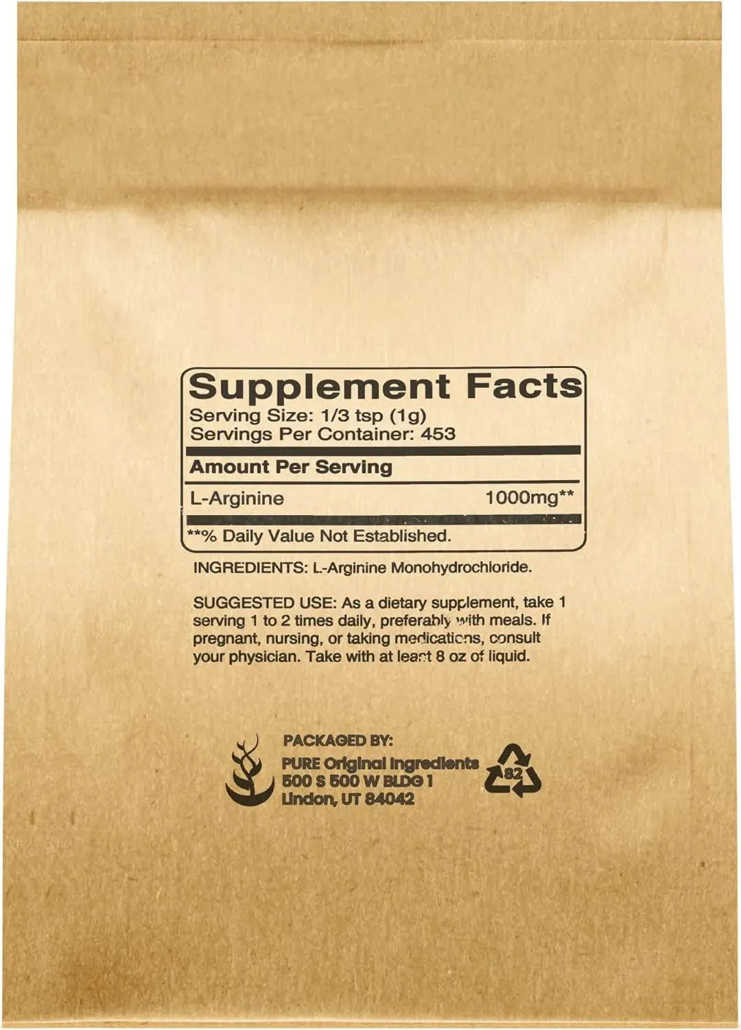 PURE ORIGINAL INGREDIENTS - Pure Original Ingredients L-Arginine Powder 453Gr. - The Red Vitamin MX - Suplementos Alimenticios - {{ shop.shopifyCountryName }}