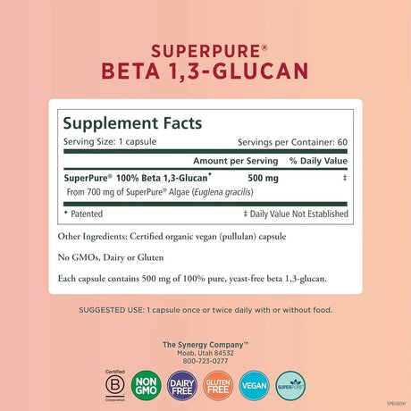 PURE SYNERGY - Pure Synergy SuperPure Beta 1,3-Glucan Extract 60 Capsulas - The Red Vitamin MX - Suplementos Alimenticios - {{ shop.shopifyCountryName }}