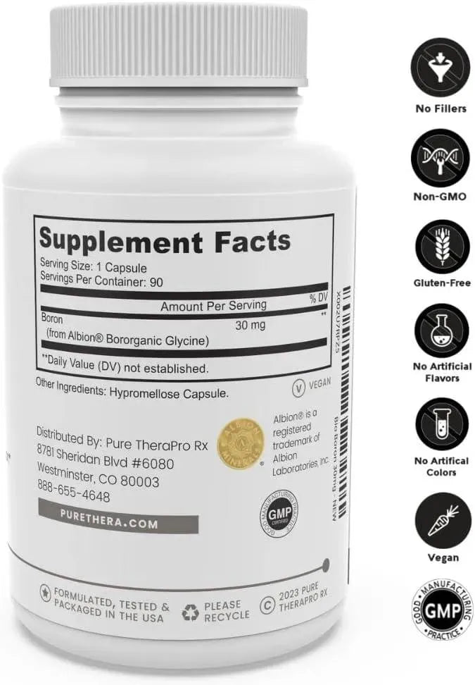 PURE THERAPRO RX - Pure TheraPro Rx Bio Boron 30Mg. 90 Capsulas - The Red Vitamin MX - Suplementos Alimenticios - {{ shop.shopifyCountryName }}