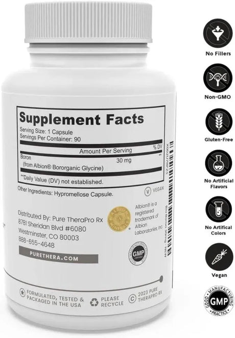 PURE THERAPRO RX - Pure TheraPro Rx Bio Boron 30Mg. 90 Capsulas - The Red Vitamin MX - Suplementos Alimenticios - {{ shop.shopifyCountryName }}