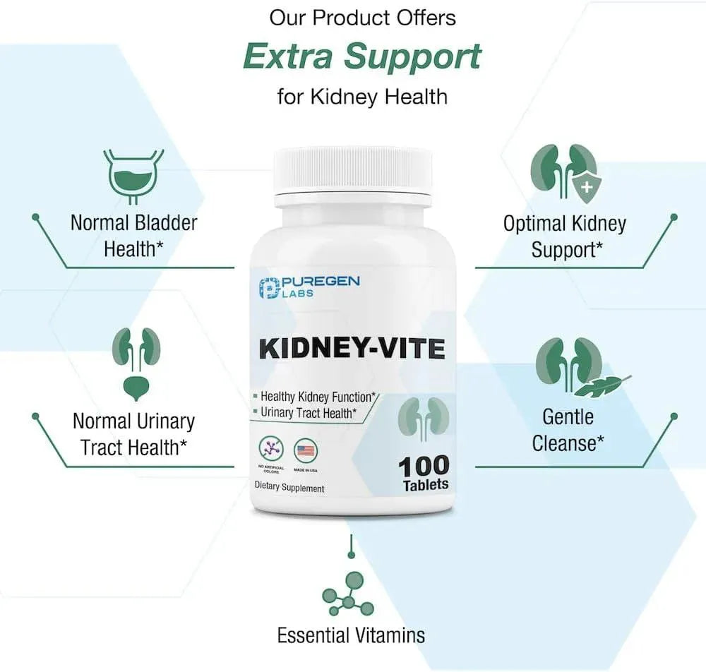 PUREGEN LABS - Puregen Labs Kidney-Vite 100 Tabletas - The Red Vitamin MX - Suplementos Alimenticios - {{ shop.shopifyCountryName }}