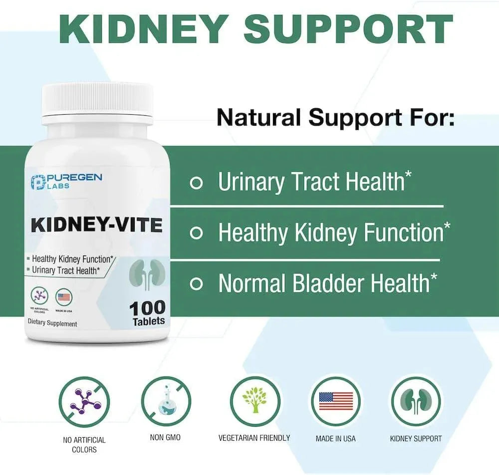 PUREGEN LABS - Puregen Labs Kidney-Vite 100 Tabletas - The Red Vitamin MX - Suplementos Alimenticios - {{ shop.shopifyCountryName }}