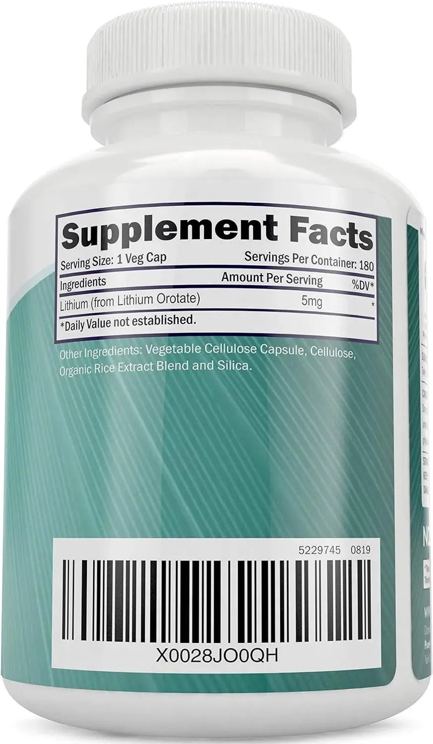 PURELY HOLISTIC - Purely Holistic Lithium Orotate 5Mg. 180 Capsulas - The Red Vitamin MX - Suplementos Alimenticios - {{ shop.shopifyCountryName }}