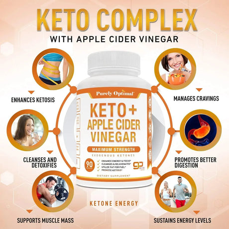PURELY OPTIMAL - Purely Optimal Keto Pills + Apple Cider Vinegar 90 Capsulas - The Red Vitamin MX - Suplementos Alimenticios - {{ shop.shopifyCountryName }}