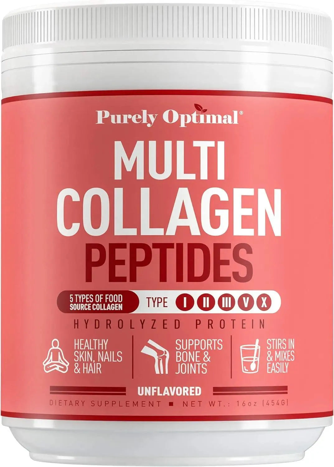 PURELY OPTIMAL - Purely Optimal Premium Multi Collagen Powder 454Gr. - The Red Vitamin MX - Suplementos Alimenticios - {{ shop.shopifyCountryName }}