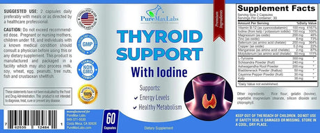 PUREMAX LABS - PureMax Labs Thyroid Support with Iodine 60 Capsulas - The Red Vitamin MX - Suplementos Alimenticios - {{ shop.shopifyCountryName }}