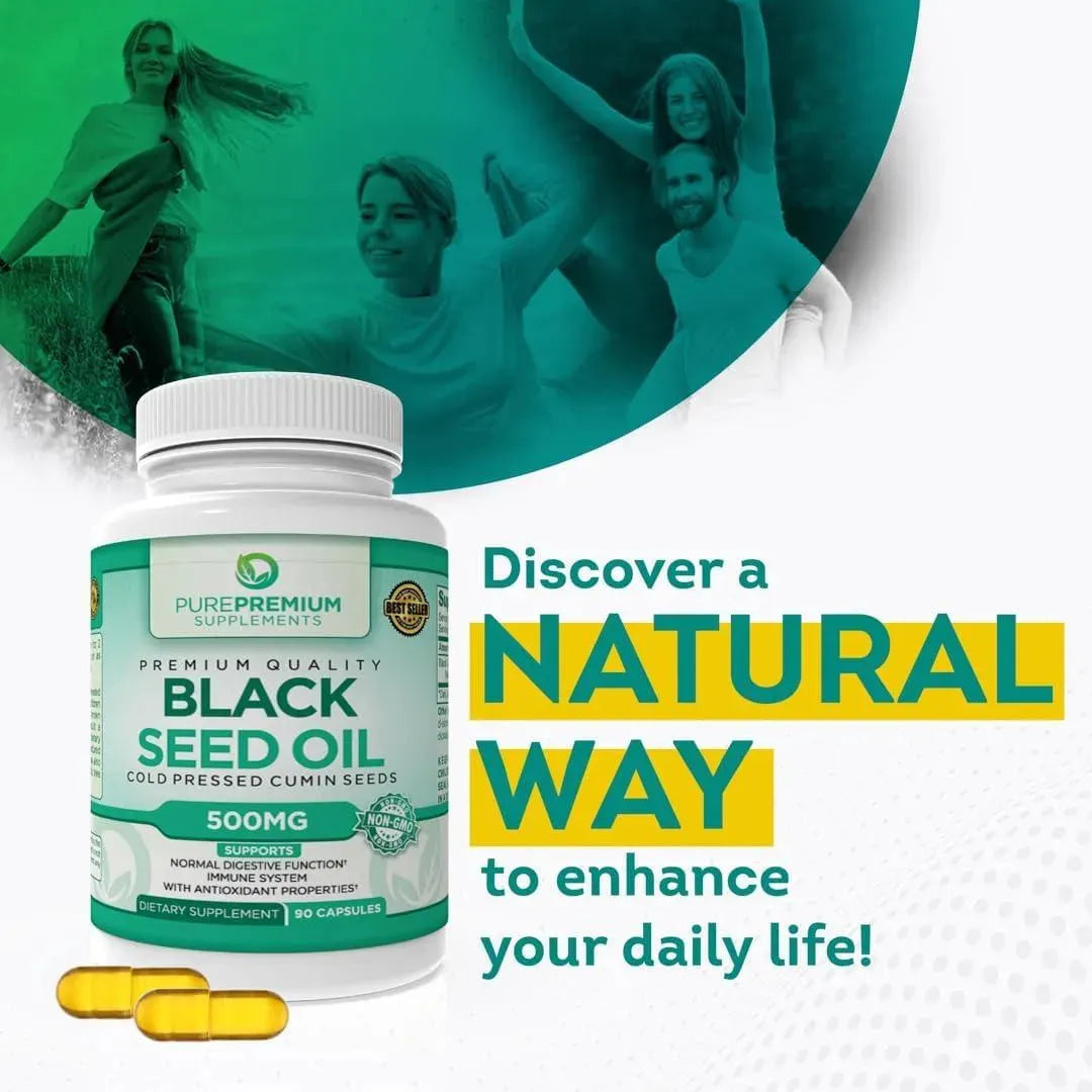 PUREPREMIUM SUPPLEMENTS - PurePremium Black Seed Oil 500Mg. 90 Capsulas - The Red Vitamin MX - Suplementos Alimenticios - {{ shop.shopifyCountryName }}